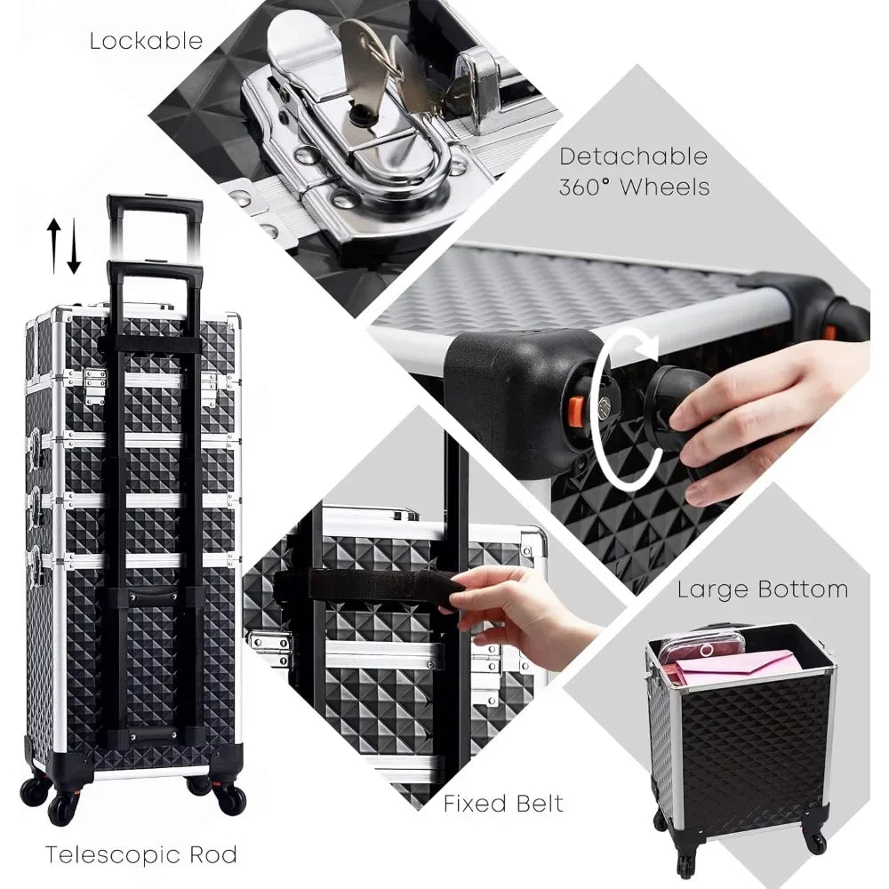 4 in 1 Rolling Makeup Train Case