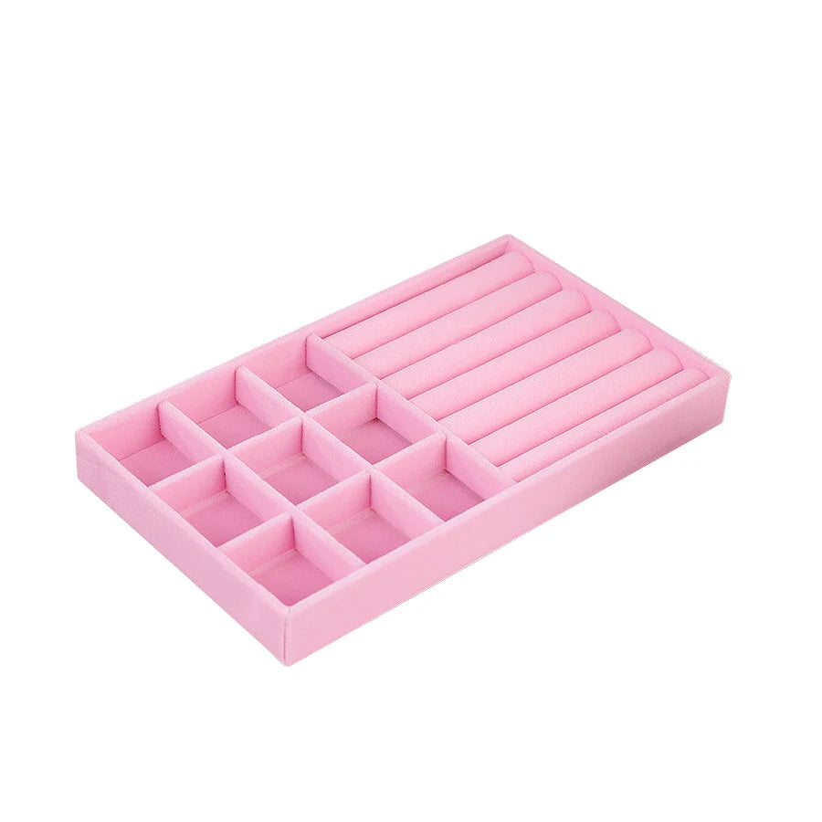 Luxury Velvet Drawer Organizer Tray [Pink]