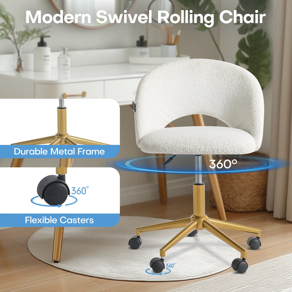 Makeup Vanity Desk  Adjustable Swivel Chair