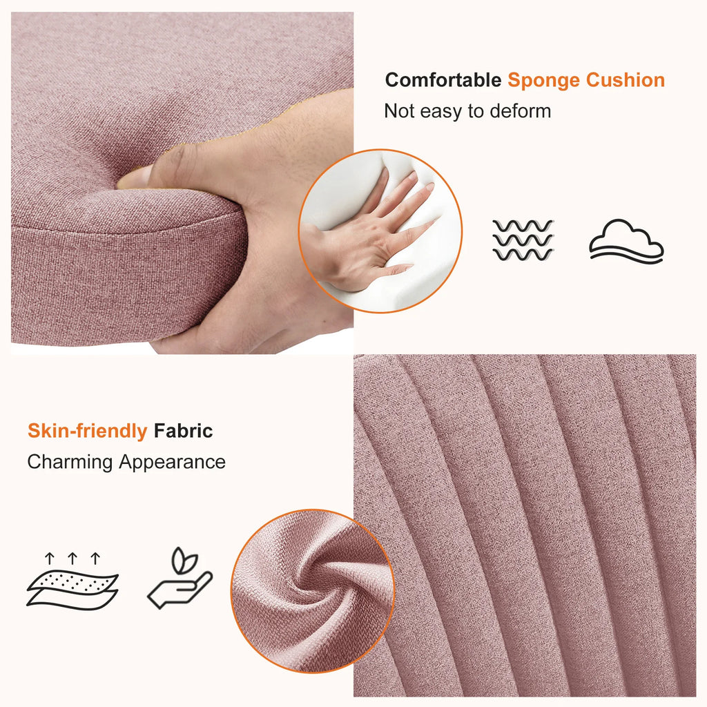 Armless Vanity Swivel Chair with Modern Fabric