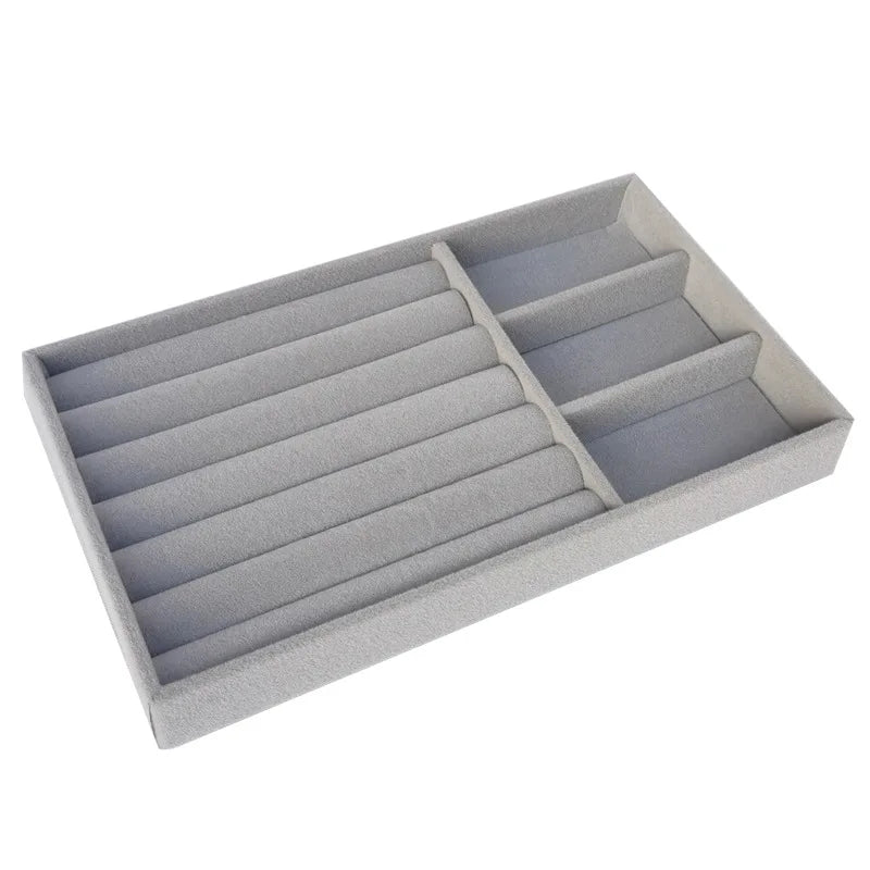 Luxury Velvet Drawer Organizer Tray [Gray]