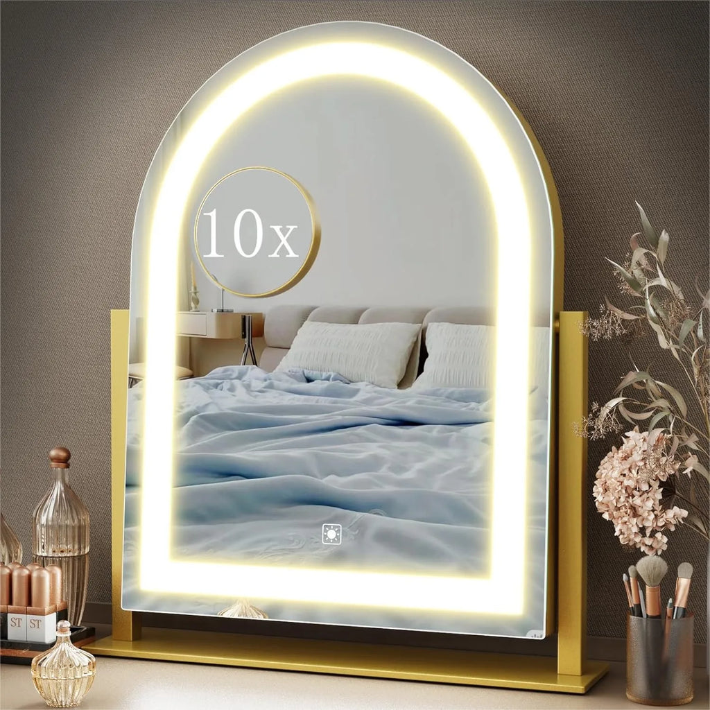 LED Vanity Mirror With Detachable 10X Magnification - 15.2 Inches