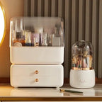 Large Makeup Storage Box with Brush Holder