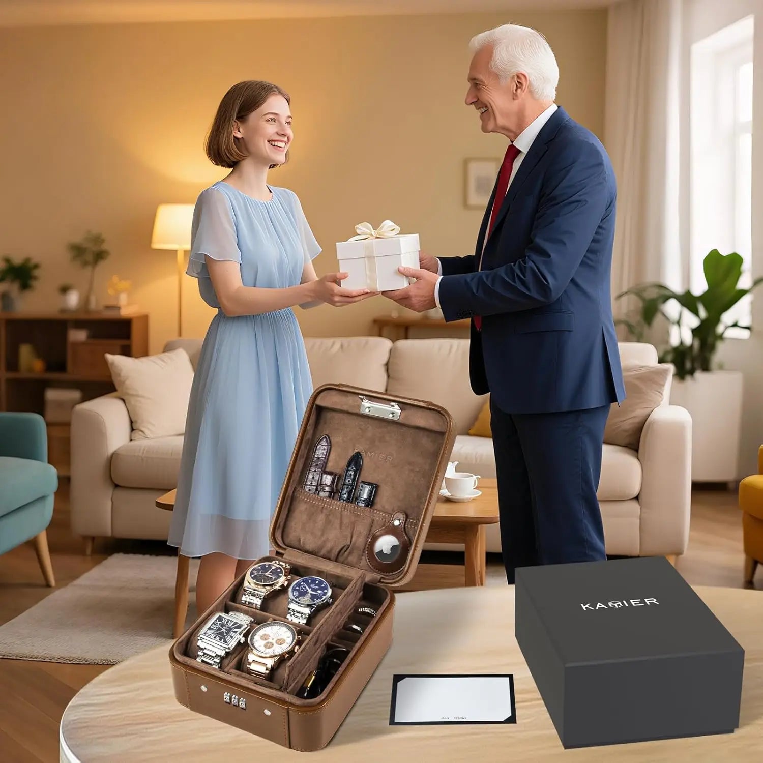 Watch Case & Jewelry Organizer with Combination Lock