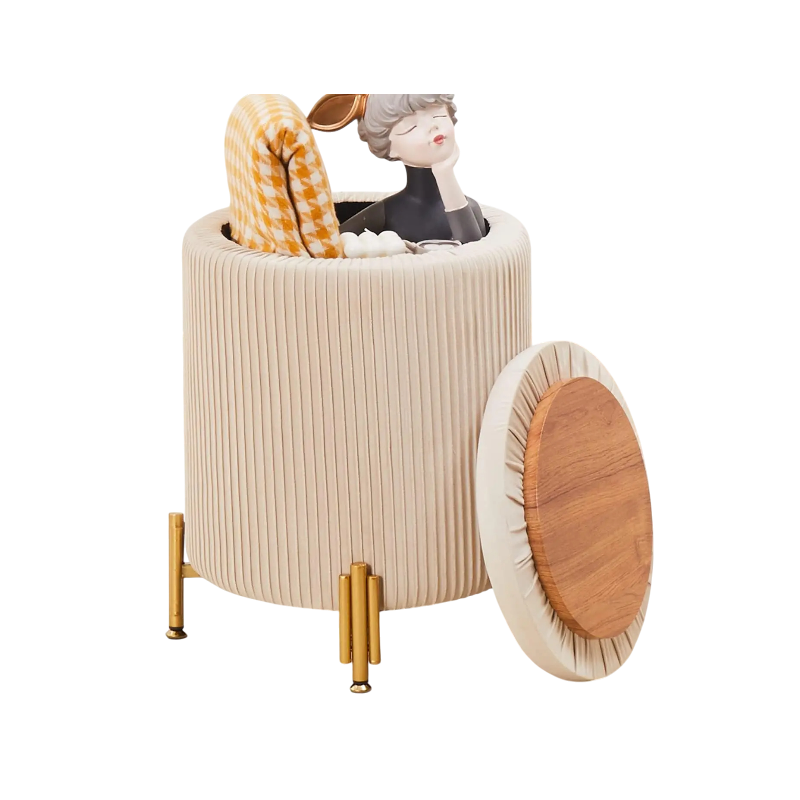 Rounded Ottoman Vanity Stool