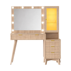 Vanity Desk With LED Mirror - 5 Drawers