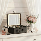 Makeup Case With A Detachable LED Mirror - Black