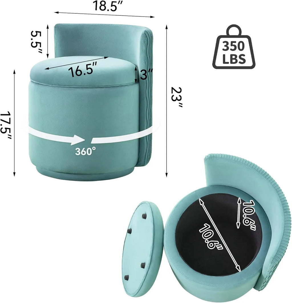 360° Swivel Dressing Table Stool - Teal