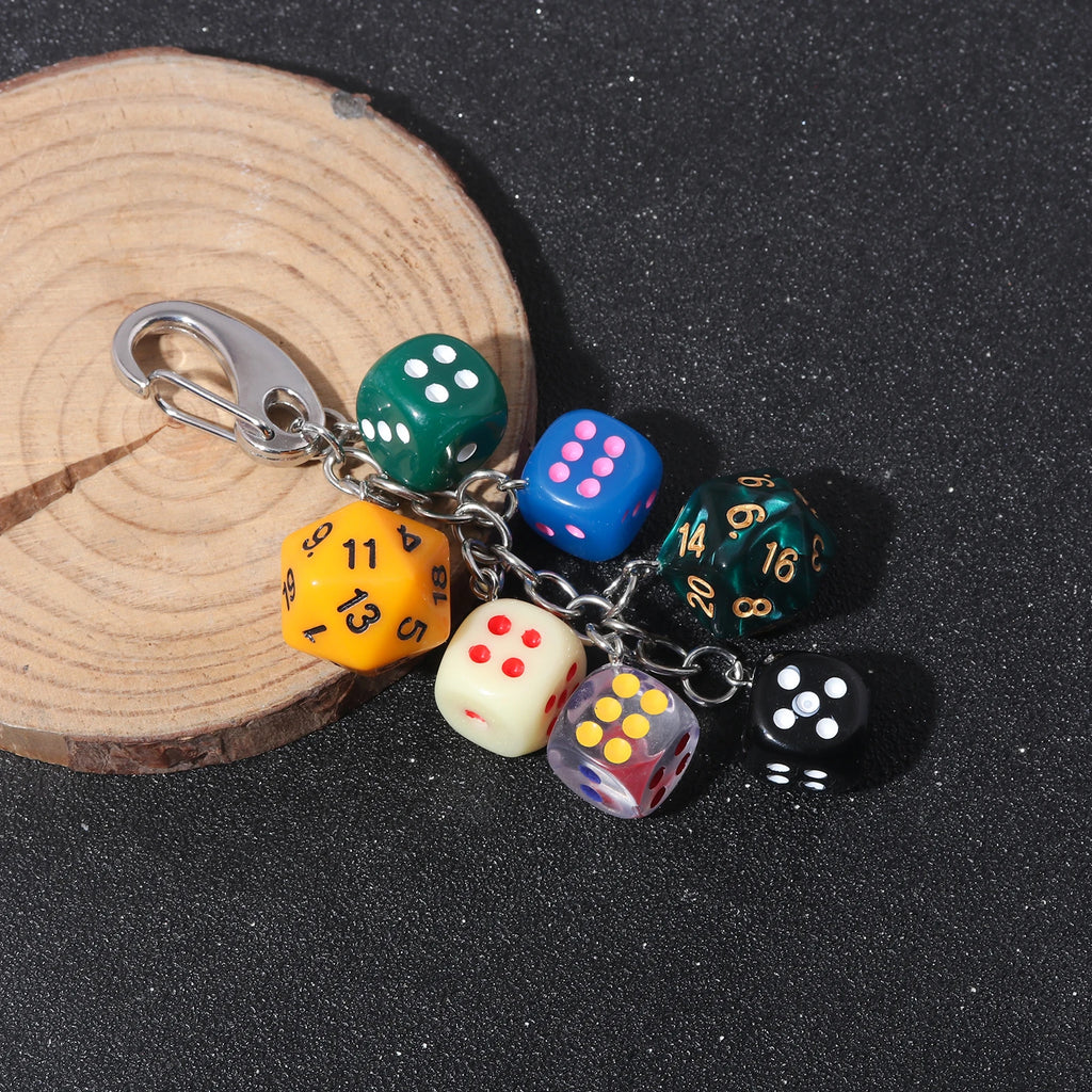 Vintage Dice Shape Bag Keychain