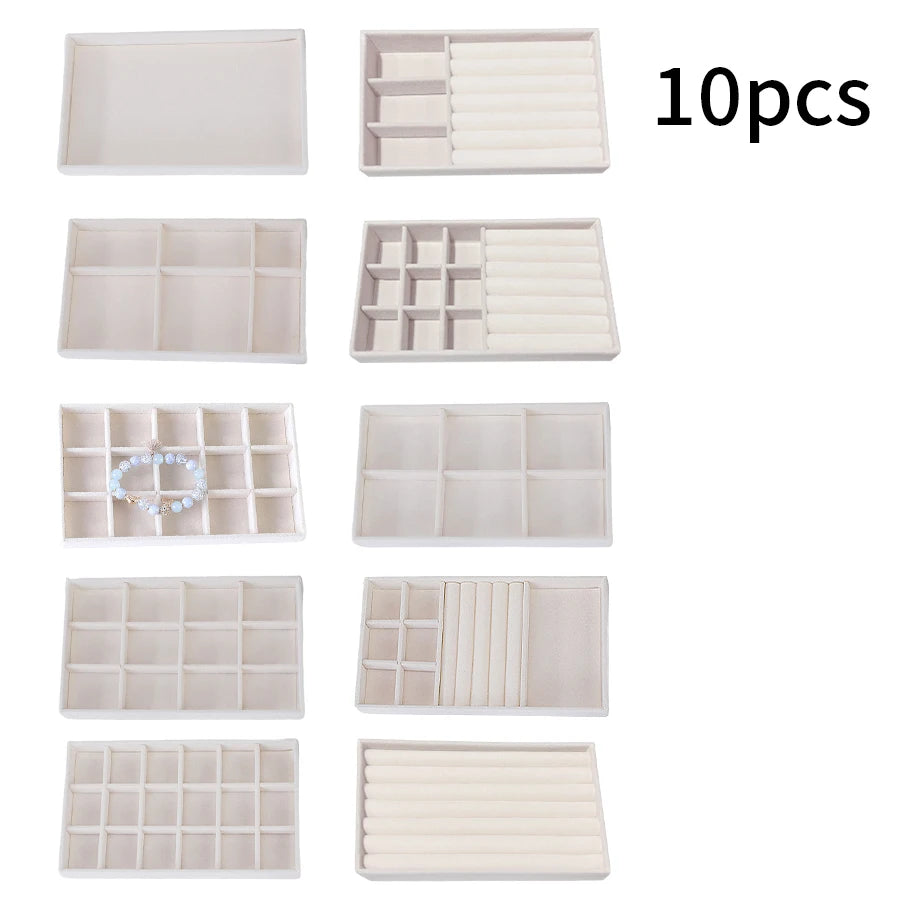 Jewelry Box Display Tray Set | Drawer Organizer | 8,10 Pcs