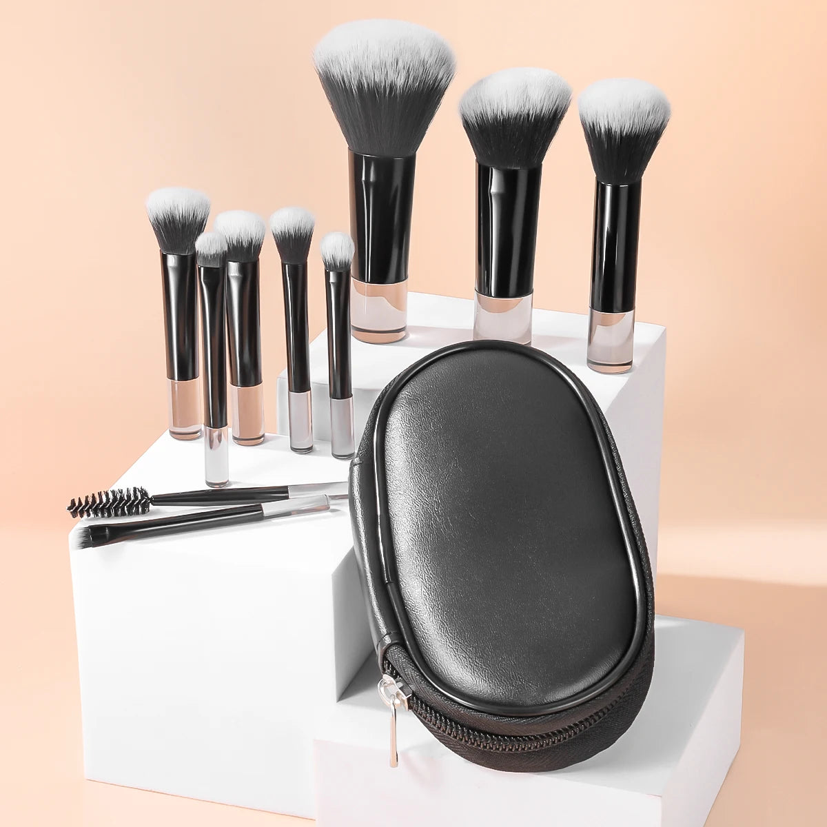 Premium Makeup Mini Brush Set With Pouch [10Pcs]
