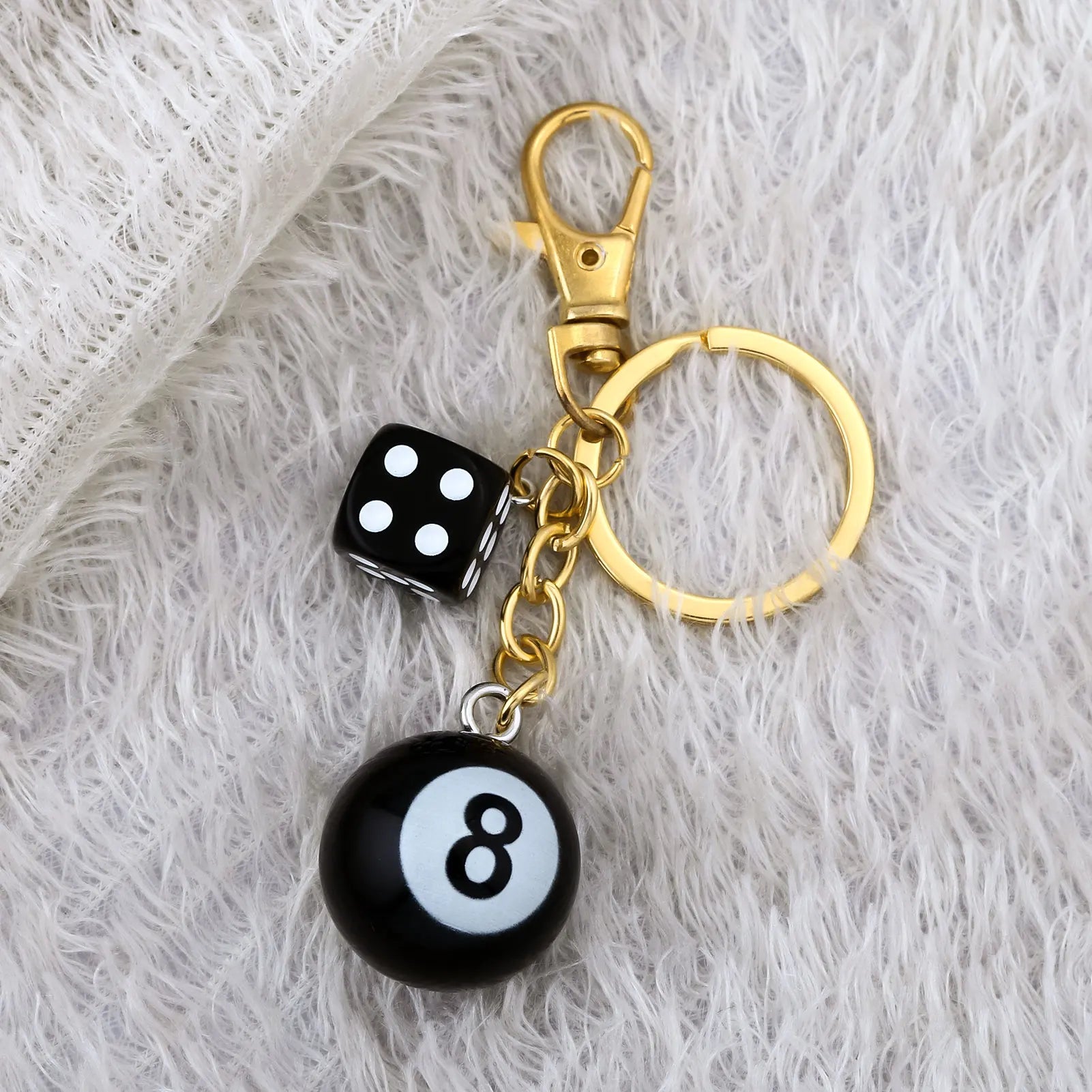Billiard Ball Shape Bag Keychain