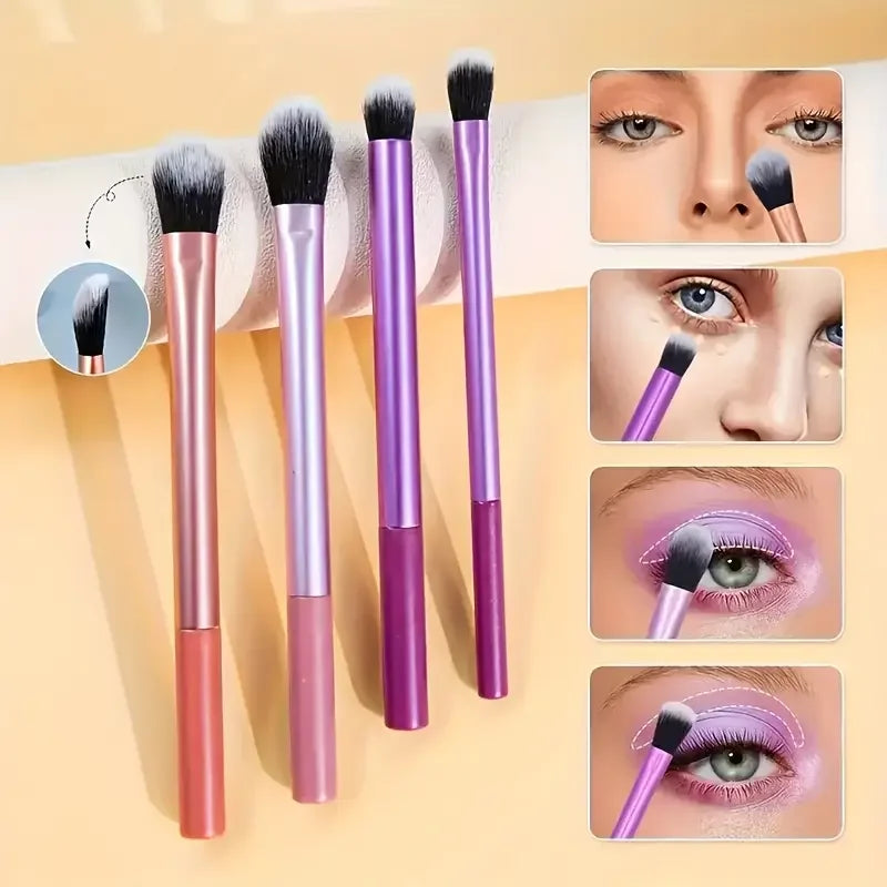 Soft Synthetic Makeup Brush Set - 8pcs