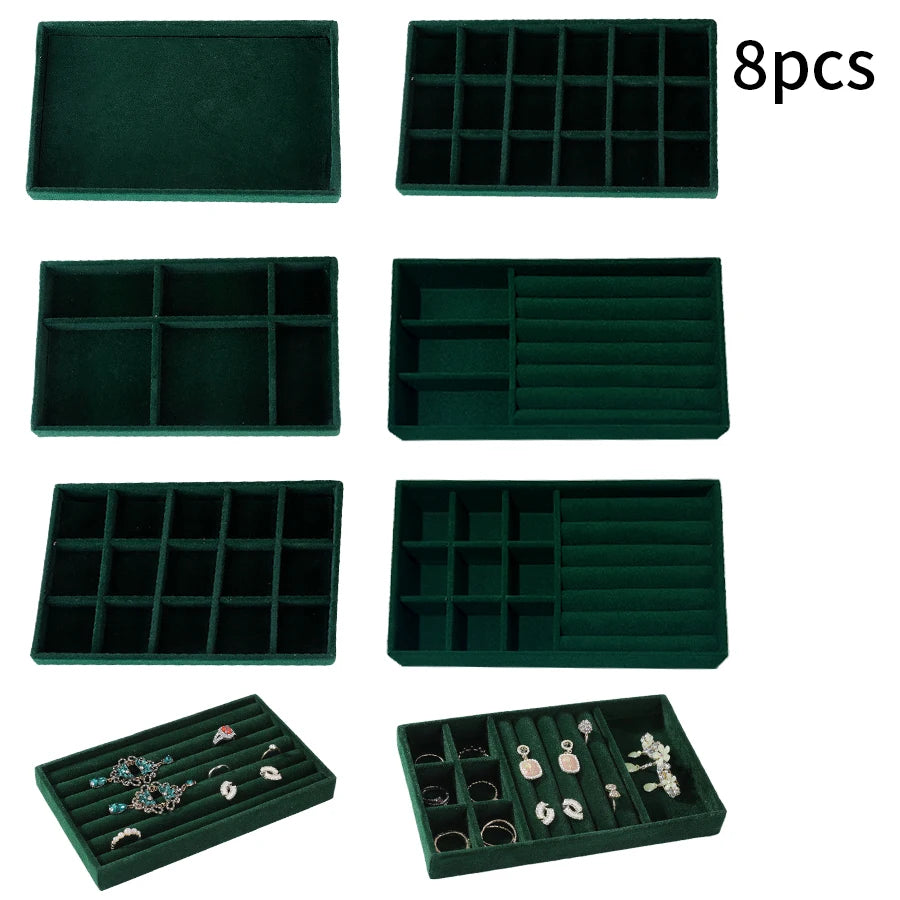 Jewelry Box Display Tray Set | Drawer Organizer | 8,10 Pcs