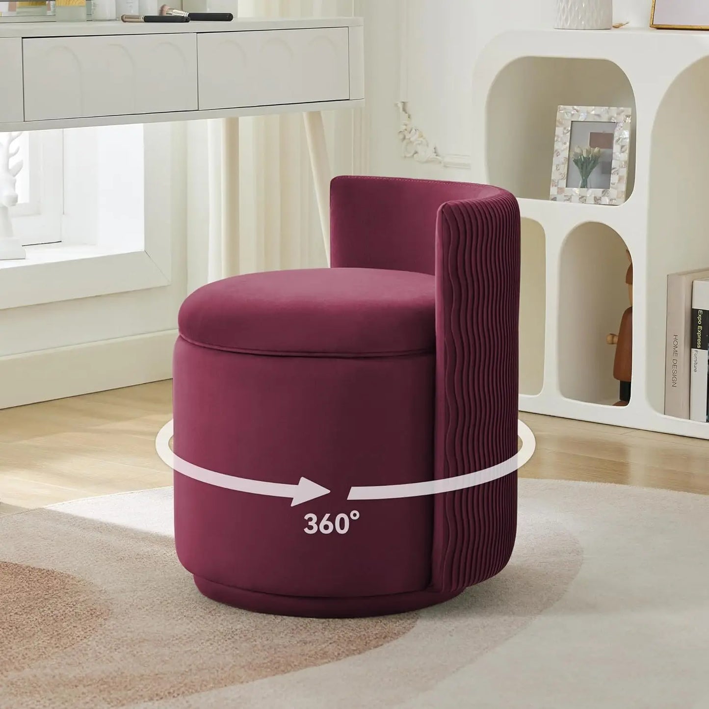 360° Swivel Makeup Dressing Stool