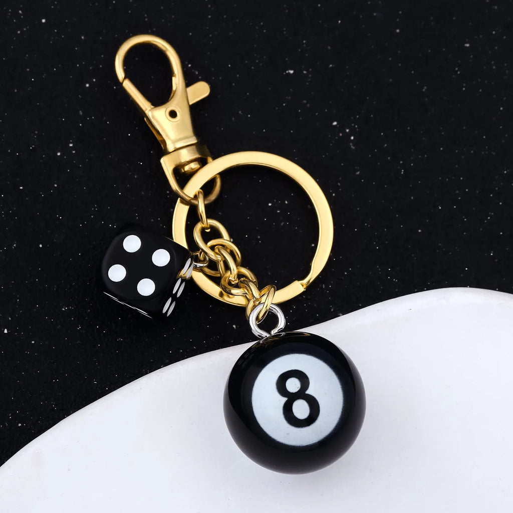 Billiard Ball Shape Bag Keychain