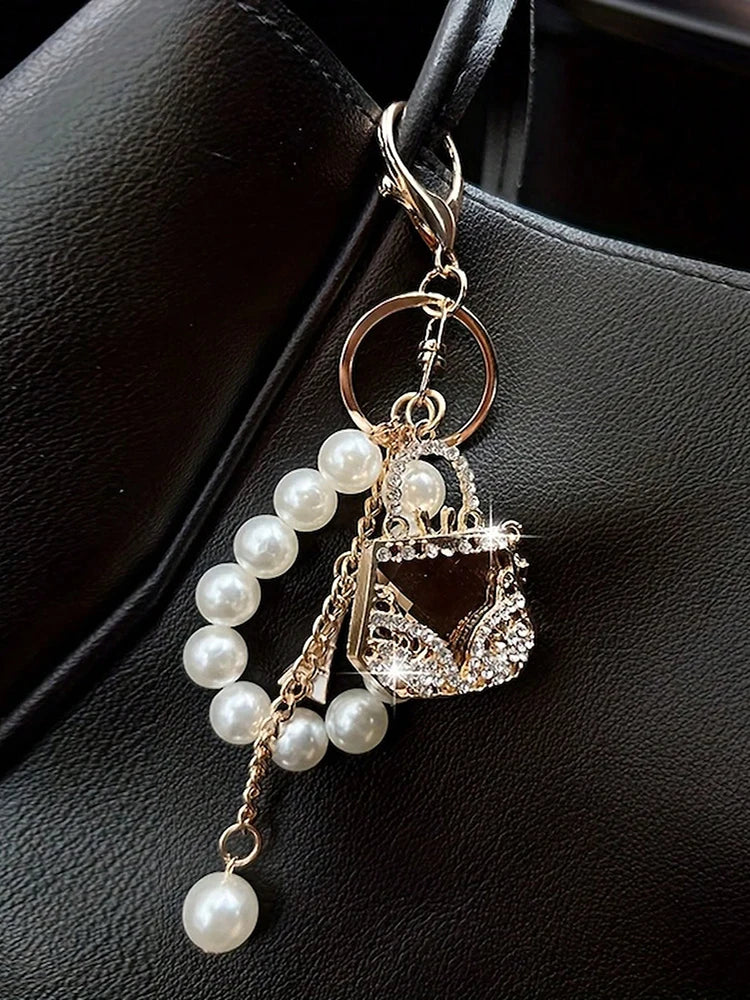 Pearl Beads Bag Keychain