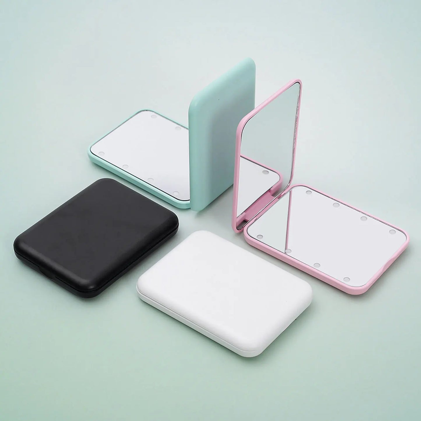 Portable Mini LED Makeup Vanity Mirrors with 2X Magnification