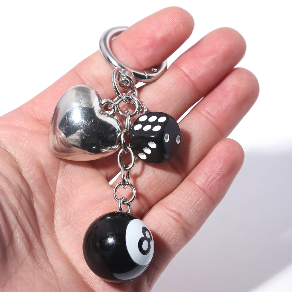 Billiard Ball Shape Bag Keychain