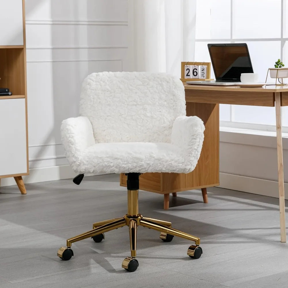 Fluffy Faux Fur Vanity Chair