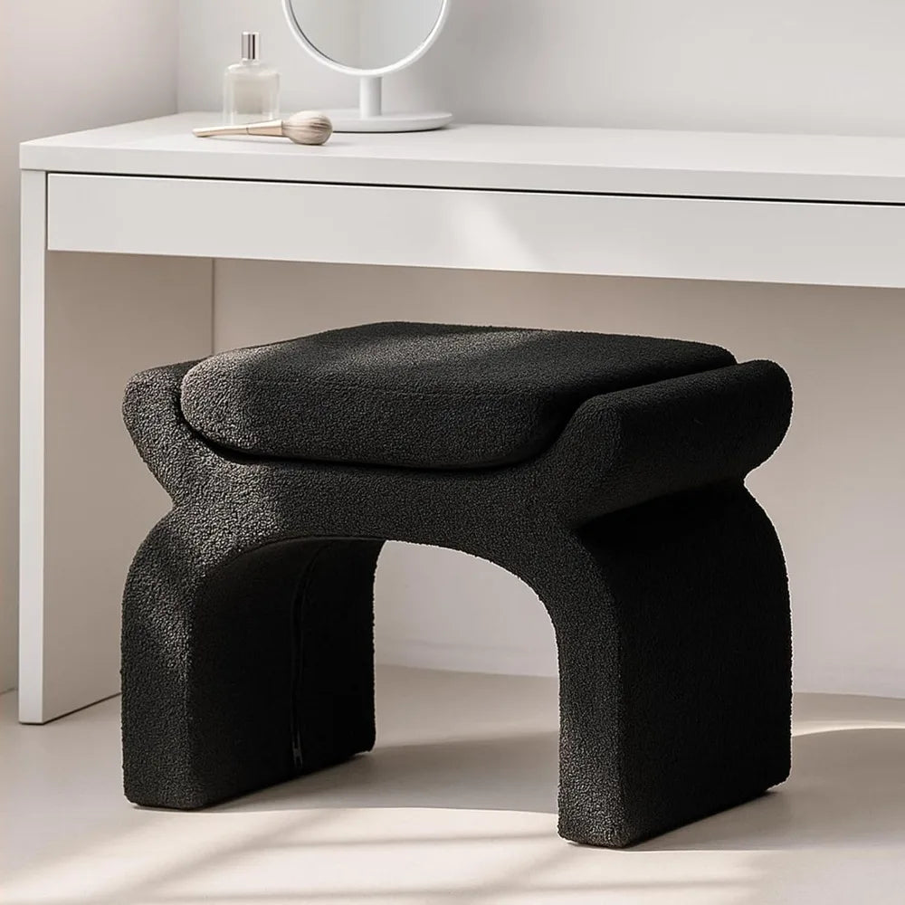 Minimalist Black Vanity Stool