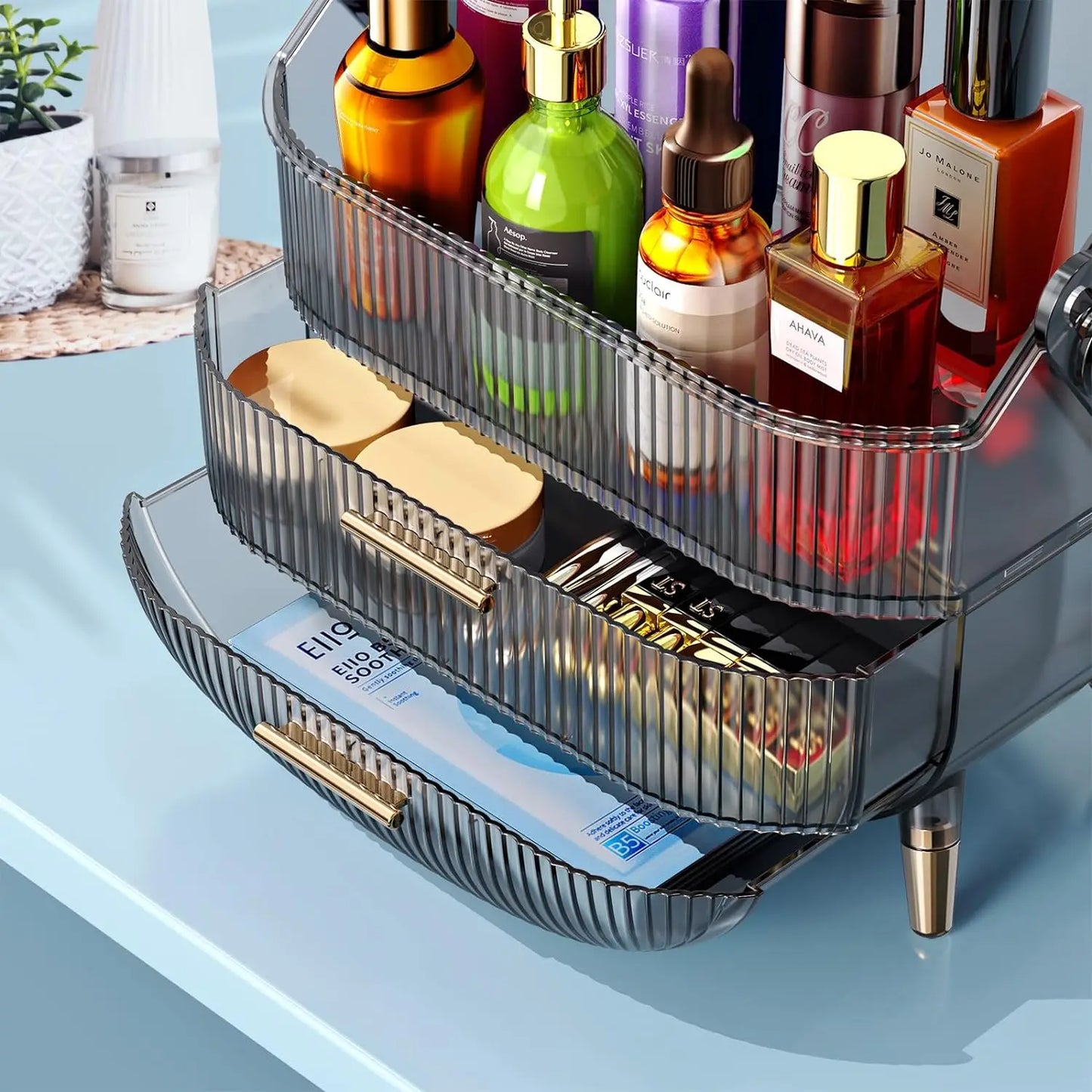 Makeup Organizers For Dressing Desk With Drawer