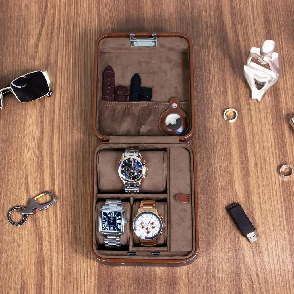 Watch Case & Jewelry Organizer with Combination Lock