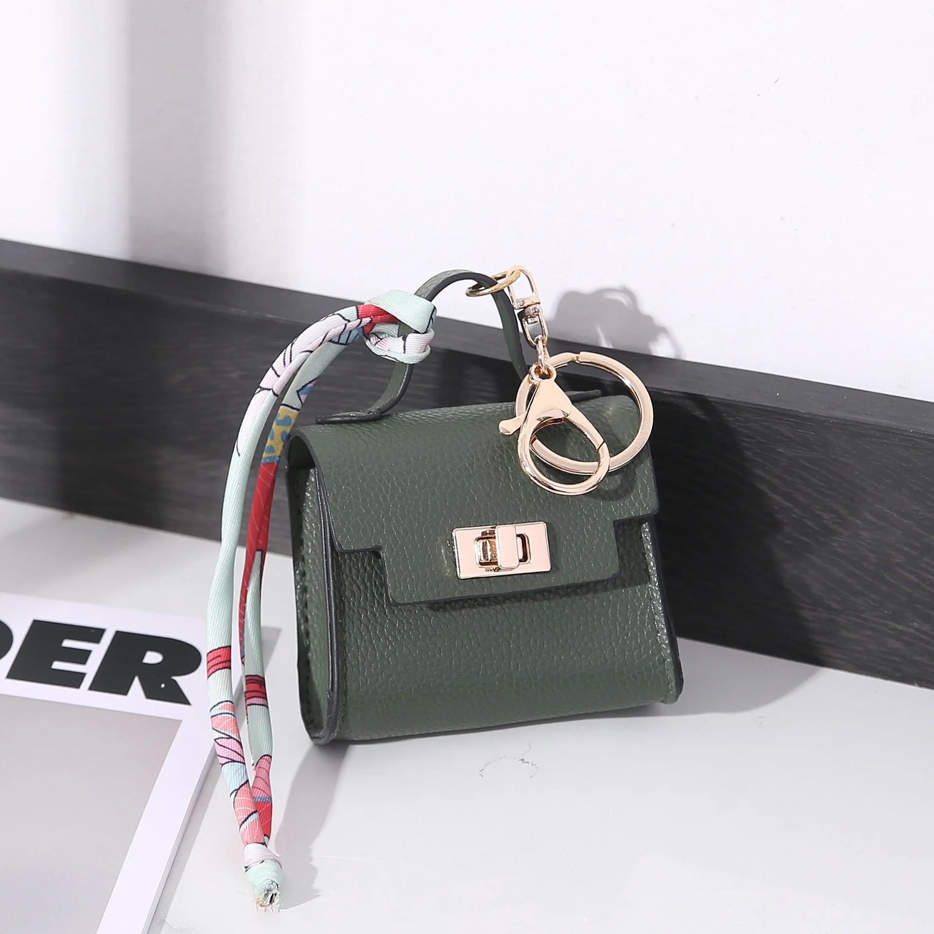 Luxury Mini Leather Bag Keychain For Purse