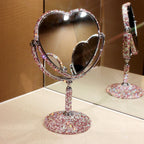 HeartGlow 360° Makeup Mirror (Double-Sided Heart Shape)