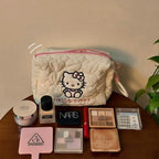 Hello Kitty Large Capacity Makeup & Cosmetic Pouch with Double Zipper for Girls