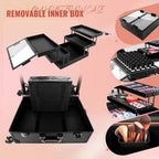 24'' Aluminum Rolling Makeup Trolley With 8 LED Lights and Stand