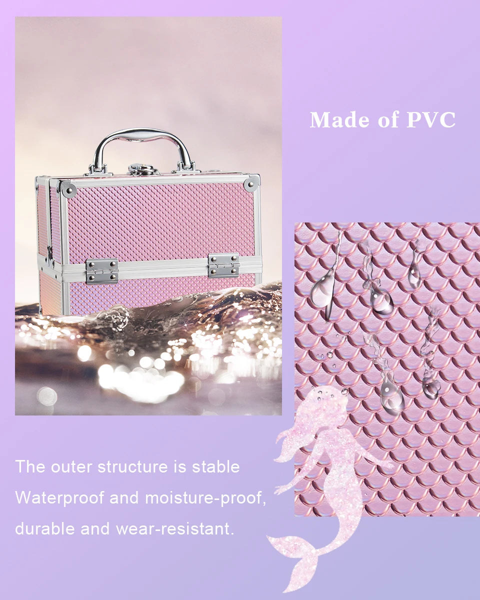 Portable Alloy Cosmetics Makeup Case [4 trays]