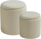 Set Of 2 Luxury Rounded Ottoman Vanity Stool
