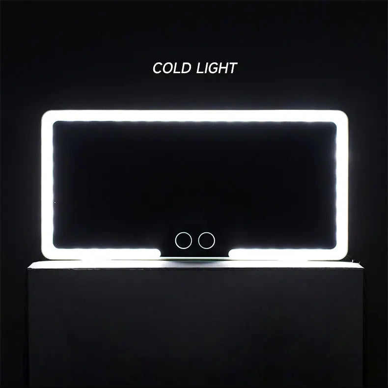 Dual Colors Car Sun Visor Rechargeable LED Vanity Mirror & Touch Screen