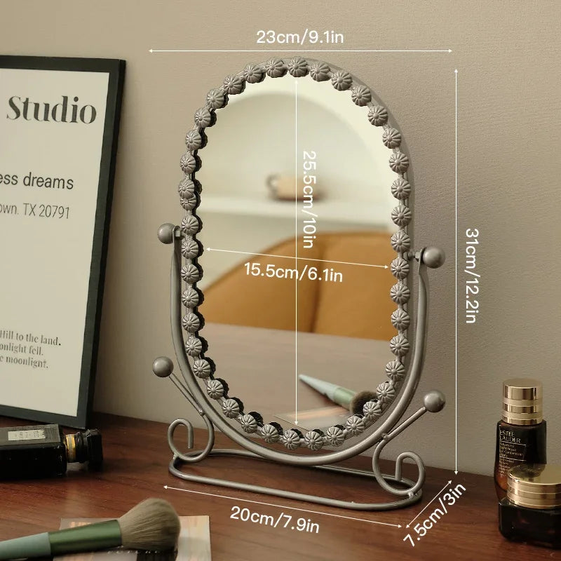 Luxury European Style Vertical Dressing Mirror with Gold Frame