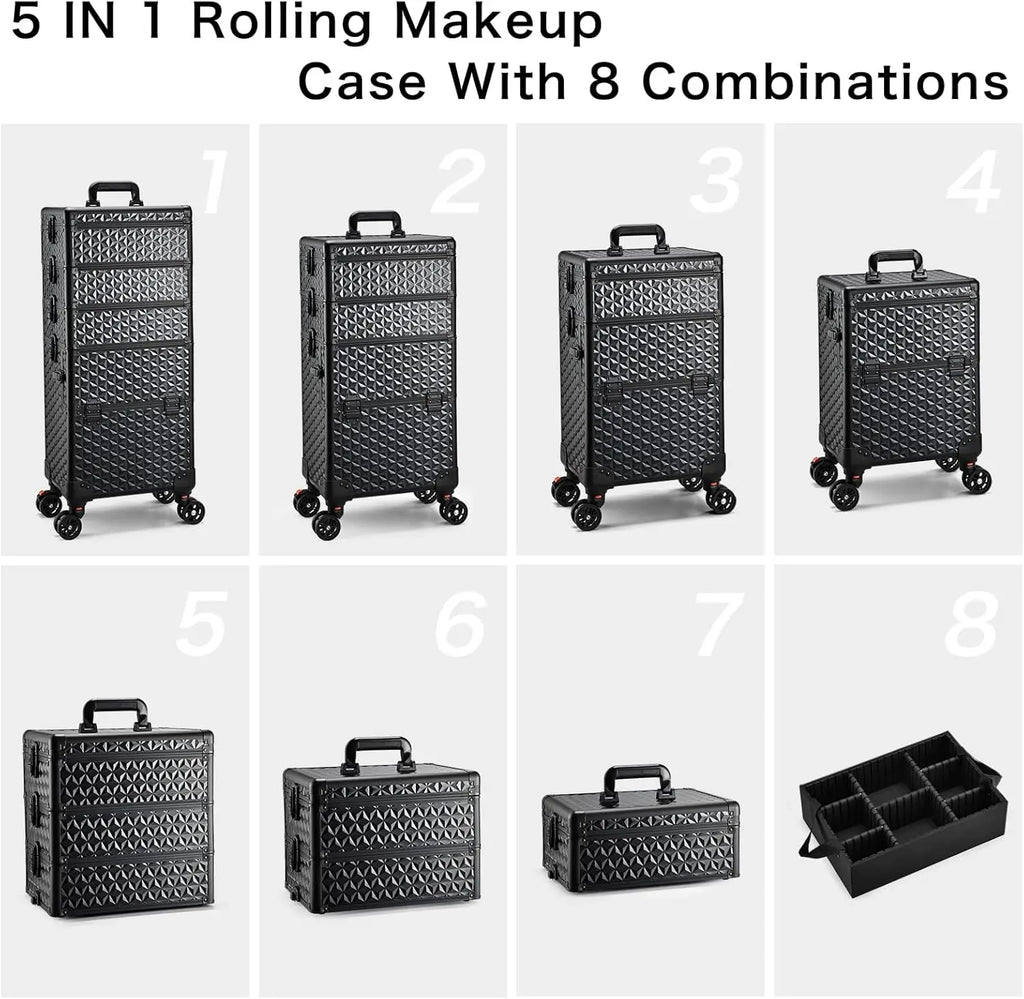 5 in 1 Customizable Makeup Train Case