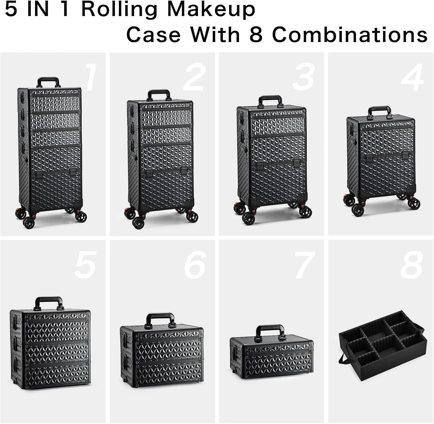 5 in 1 Customizable Makeup Train Case