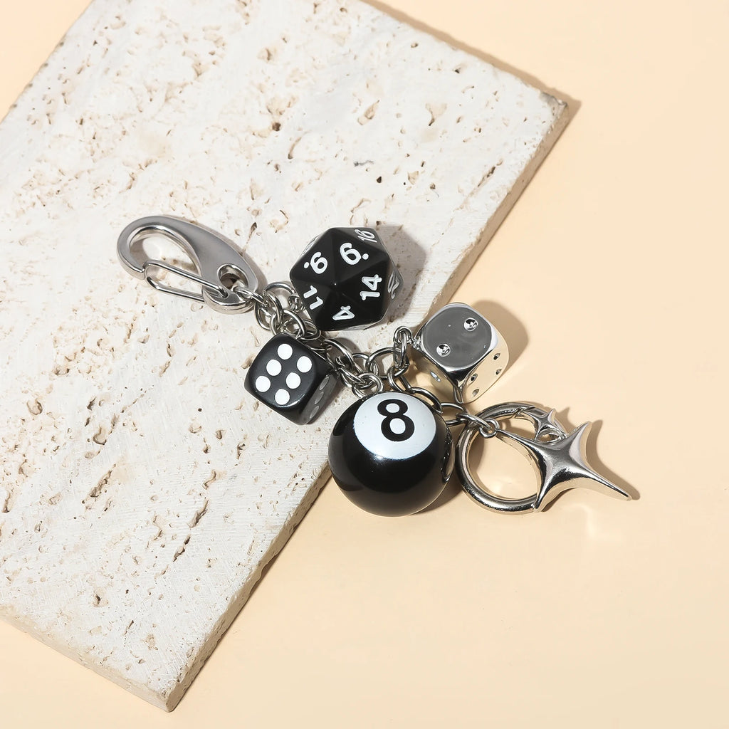 Billiard Ball Shape Bag Keychain