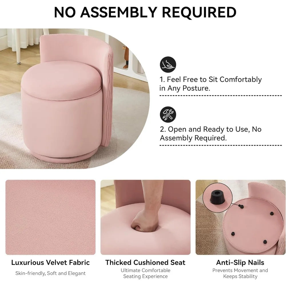 360° Swivel Makeup Dressing Stool