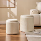 Set Of 2 Luxury Rounded Ottoman Vanity Stool