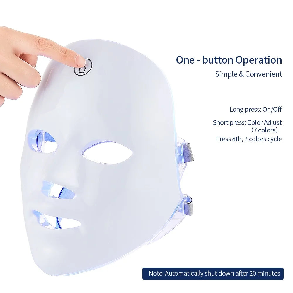 Wireless LED Light Therapy Face Mask with 7 Colors