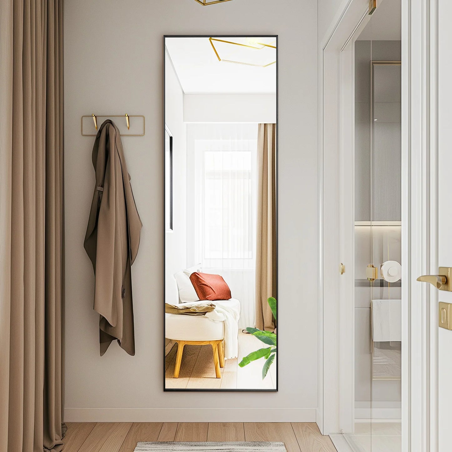 Rectangular Full-Length Mirror with Aluminum Frame [Size: 21"x 64"]