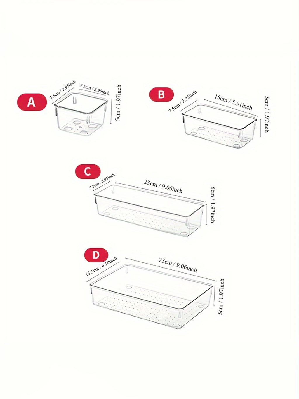 Acrylic Drawer Organizer - 25 Pcs
