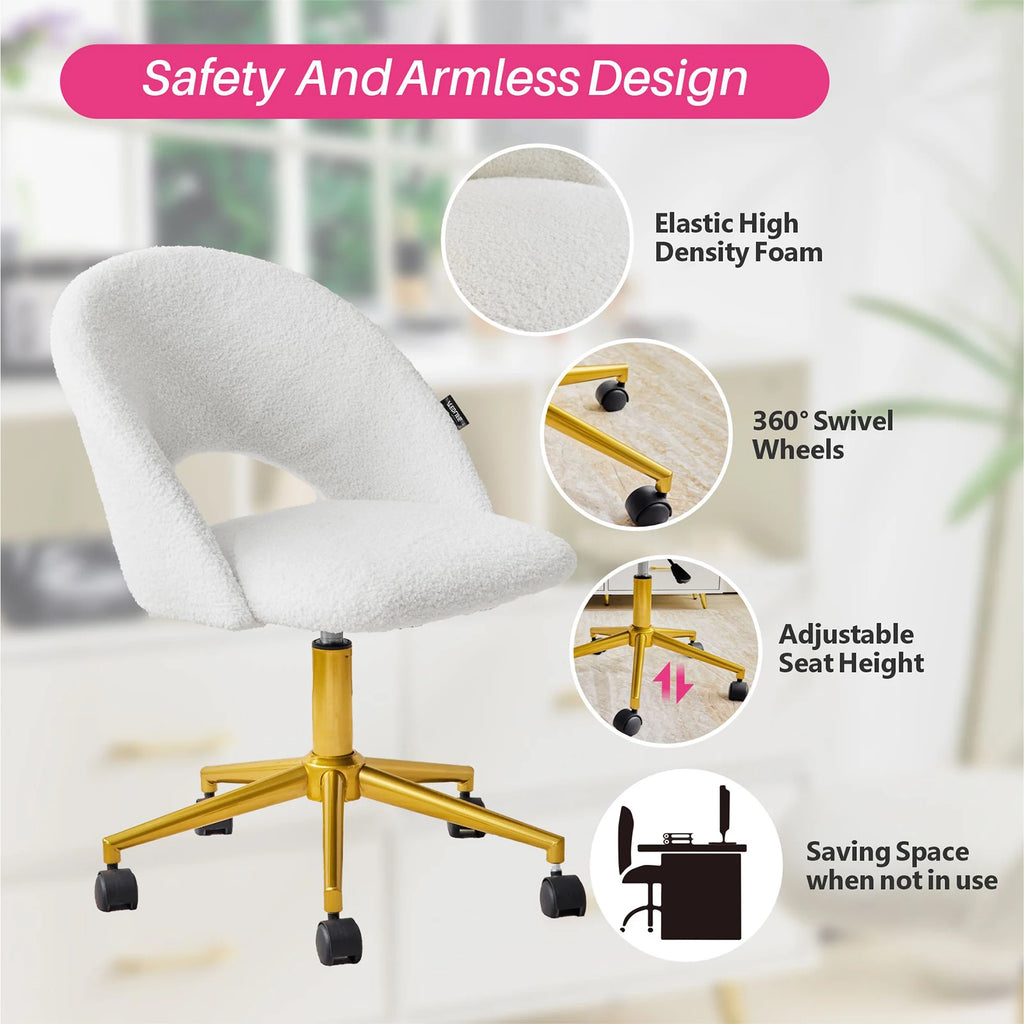 Makeup Vanity Desk  Adjustable Swivel Chair