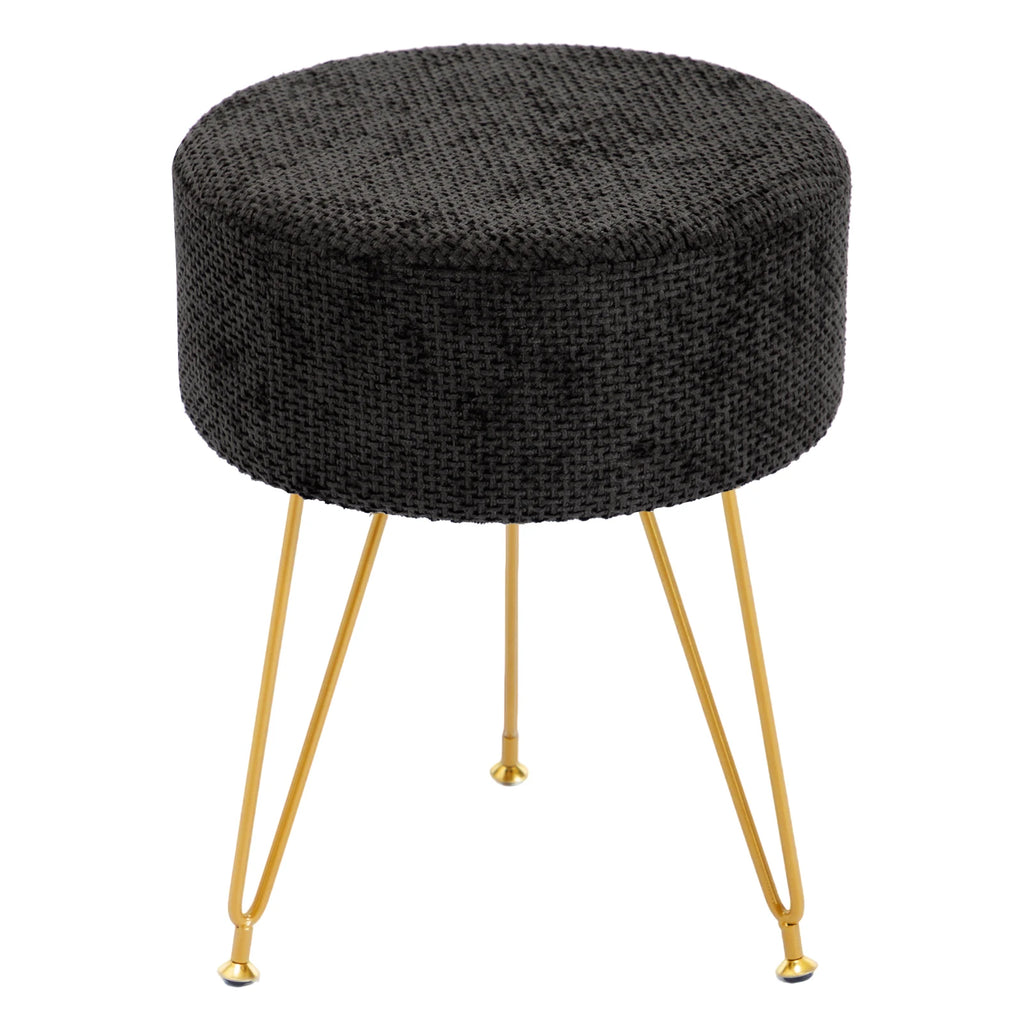 Round Ottoman Velvet Vanity Stool