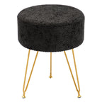 Round Ottoman Velvet Vanity Stool