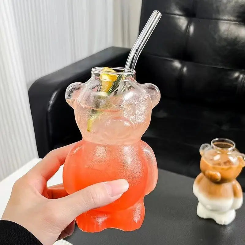 Bear Shaped Coffee Mug With Straw