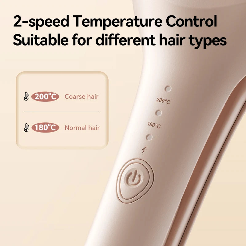 Wavy Hair Crimper with Curling Iron - Beige