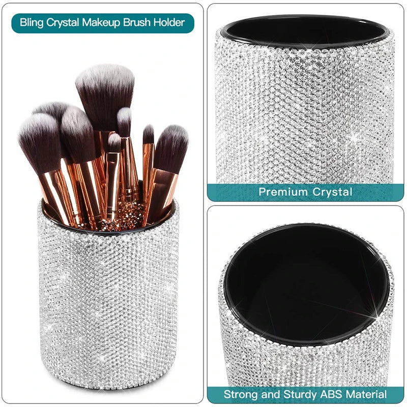 Luxury Sparkling Rhinestone Makeup Brush Holder