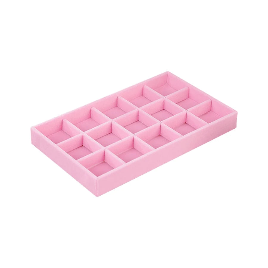 Luxury Velvet Drawer Organizer Tray [Pink]